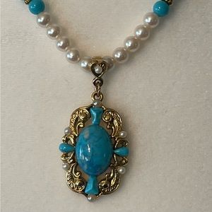 1928 jewelry, pearl and turquoise (faux). New condition.